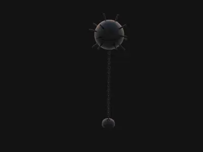 Naval Mine Black Low-poly 3D model