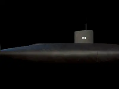 USS Albacore Submarine Low-poly 3D model