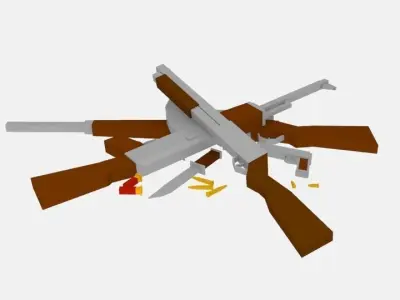 Lowpoly weapon set group of guns Free low-poly 3D model