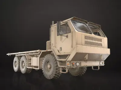 Military Truck V1 - Flatbed Low-poly 3D model