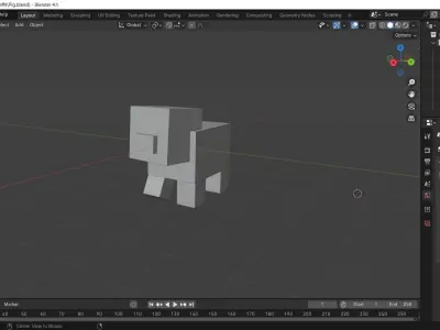Minecraft Pig Low Poly Free low-poly 3D model