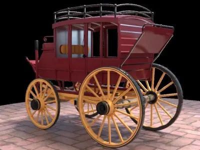 Horse Drawn Carriage 3D model