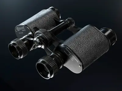 Binocular and Bag Low-poly 3D model