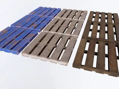 Wood Pallets Low-poly 3D model purchase