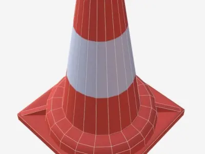 Traffic cone Low-poly 3D model