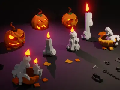 FREE Halloween minipack from the Necropoly universe Free low-poly 3D model