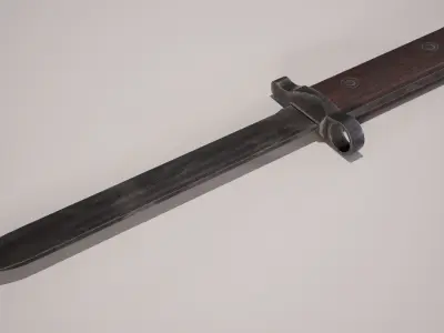 WW2 Italian Carcano M38 Bayonet Low-poly 3D model