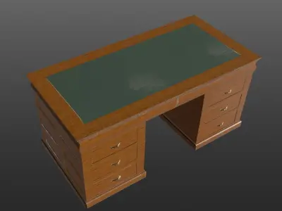 Desk 19th century  Low-poly 3D model