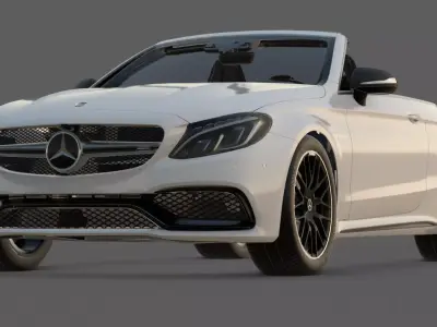 2018 Mercedes-AMG C63 S Cabriolet 3D Model  V8 Power 3D model