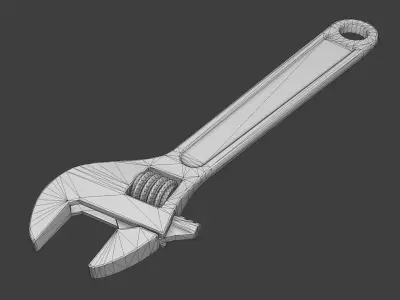 Adjustable Wrench Low-poly 3D model get