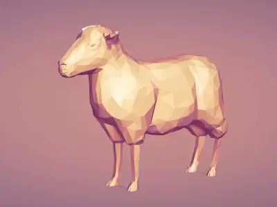 Low Poly Sheep Figurine Ready for 3D Printing Free low-poly 3D model