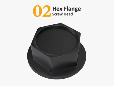Screw Heads Collection 1 Low-poly 3D model