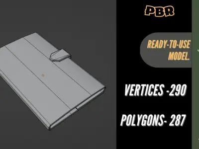 MILITARY LEATHER FOLDER 3D Low-poly Low-poly 3D model