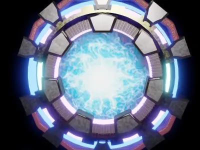 Sci Fi Portal high poly 3D model