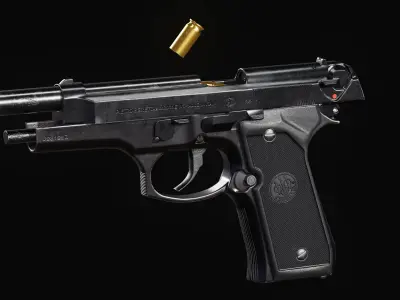 Beretta M9 Low-poly 3D model buy