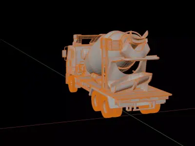 Mitsubishi Fuso Shogun Concrete Mixer 3D model