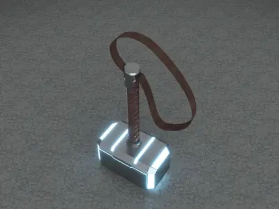 Low poly Thor Hammer Low-poly 3D model