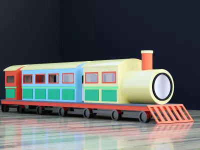 Simple Train 3D model Transportation aset 3D model