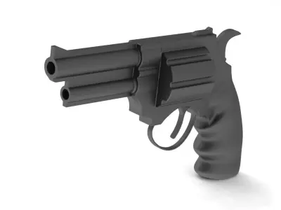 Revolver Gun Free 3D model