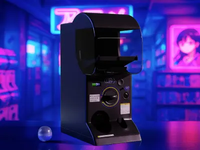  Japanese Gashapon Capsule Machine Black 