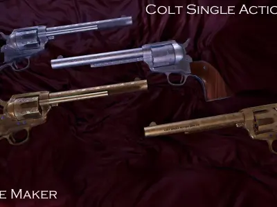 Colt Single Action peace maker Game Ready Model Low-poly 3D model