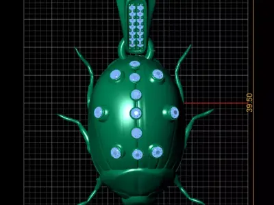 Golden Beetle Pendant 3D print model