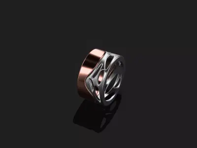 2 piece Married  ring 3D model