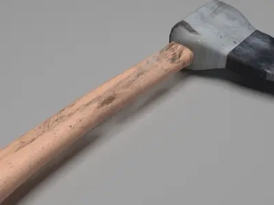  Rusty axe Low-poly 3D model