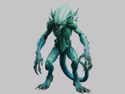 Sci-Fi Alien Beast Low-poly 3D model