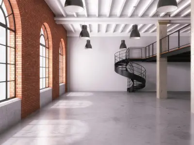 Industrial loft and office space 3 3D model
