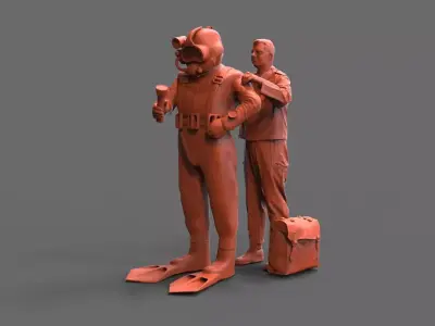 Industrial diver Typ A with helper 3D print model