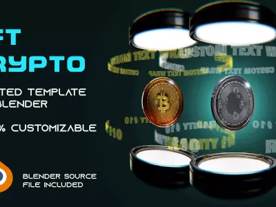 Nft Coin Blender Template Asset 3D model