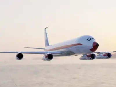 Fictional Quad Engine 1950s Jetliner 707-120B Inspired Low-poly 3D model