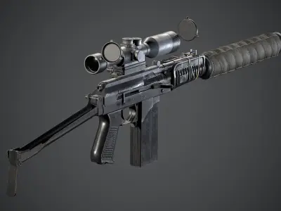 VSK-94 sniper rifle Low-poly 3D model