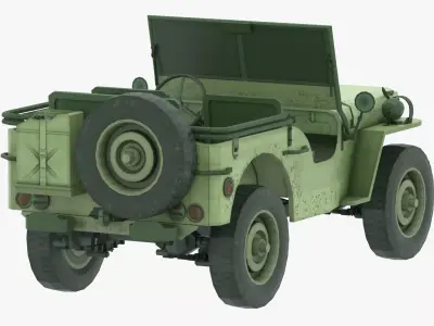Military Jeep Vehicle Army Game Ready Low-poly 3D model