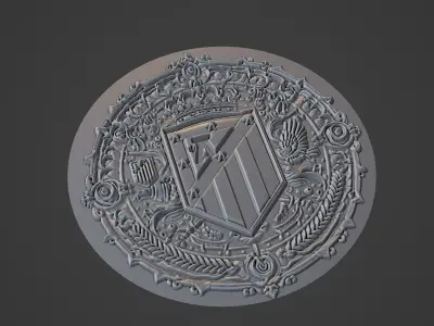 Atletico madrid Football Medallion 3D print model