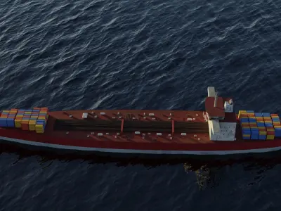 Oil Tanker ship Low-poly 3D model