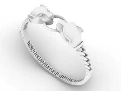Gourmet tiger figure handcuffs 3D print model