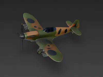 Iconic WWII Single-Seat Fighter 3D Model Low-poly 3D model