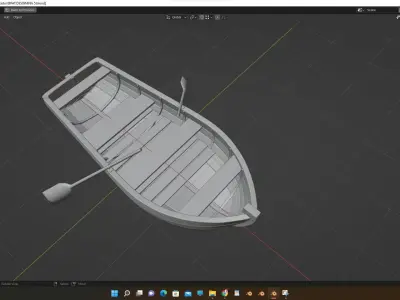 wooden boat  3D model purchase