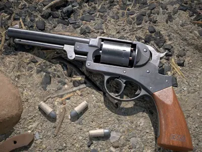 Starr DA revolver M1858 Low-poly 3D model