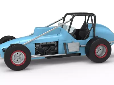 Dirt Silver Crown Champ car Scale 1 to 25 3D print model
