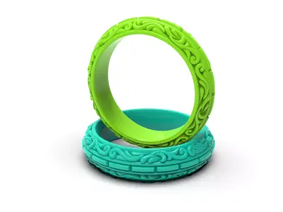  SCROLLWORK WEDDING BANDS US 3 TO 13 SIZES PRINT READY 3D MODELS 3D print model