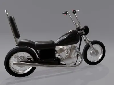 Moto Chopper - Custom Low-poly 3D model