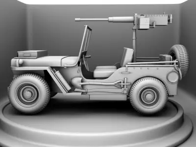 Sci - fi Jeep 3d model weapon vehicle gaming 3D model
