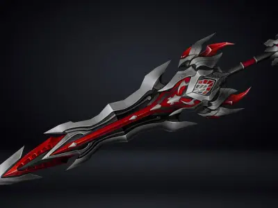 Futuristic Sword Low-poly 3D model 16