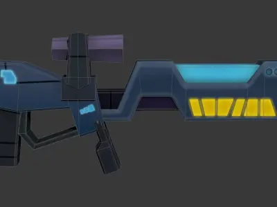 Low poly Sci-fi Gun Model Low-poly 3D model