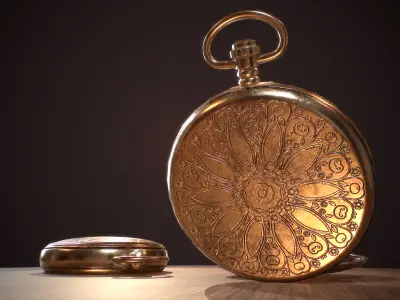 Antique Pocket Watch Low-poly 3D model purchase