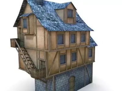 Medieval Building 25 Barbican Low-poly 3D model