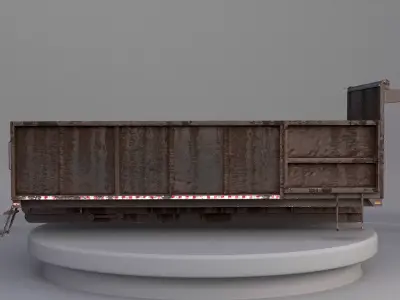 Landscape Rusted Dump Truck Body Low-poly 3D model
